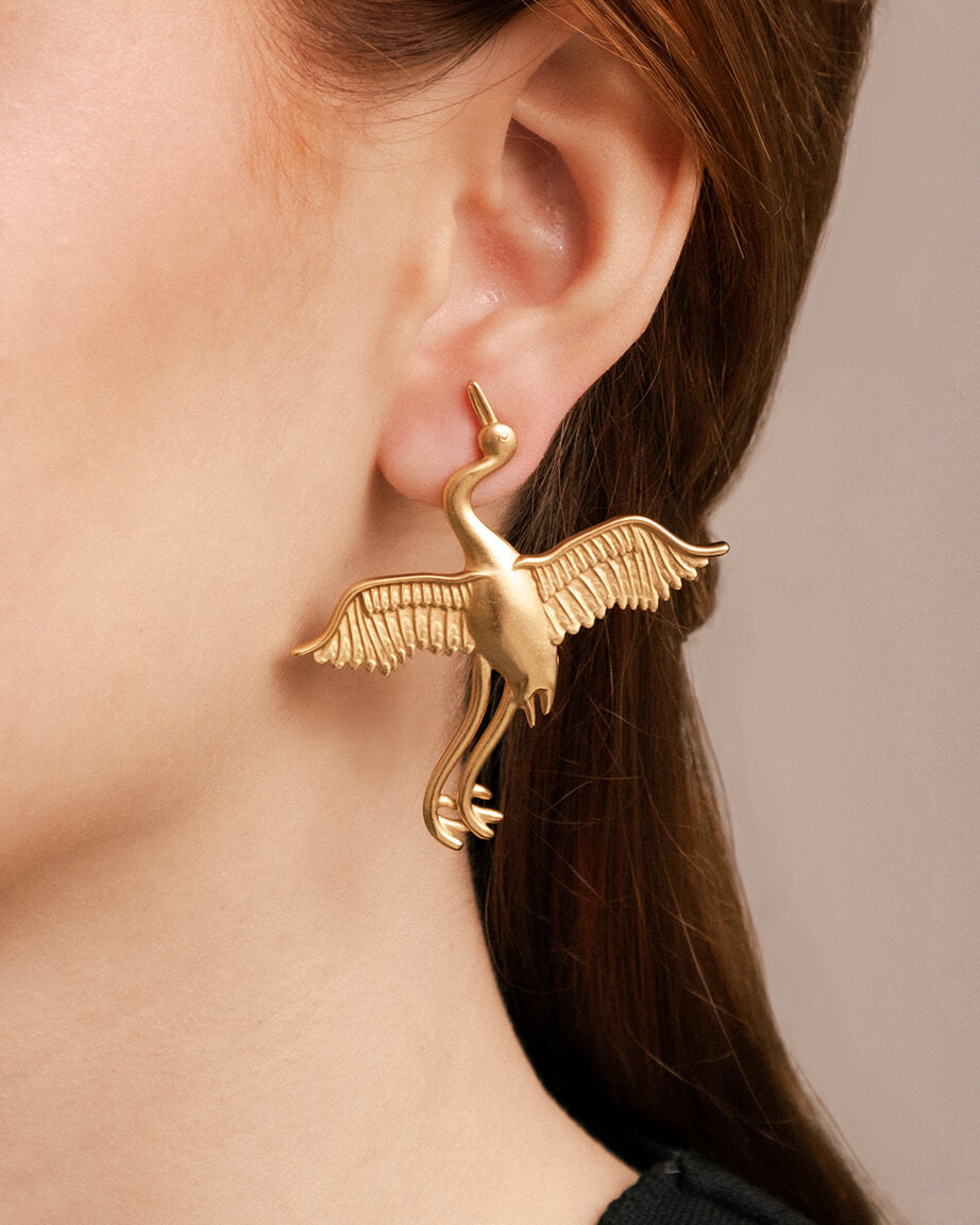 Flying Swan Earrings