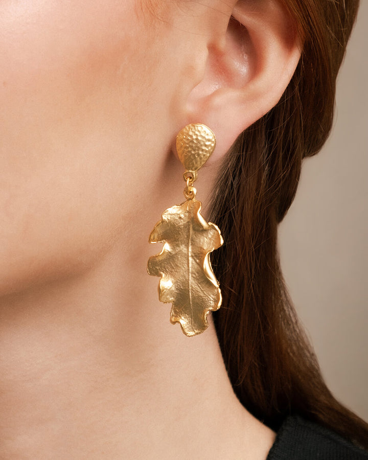 Tear Drop Leaf Earrings