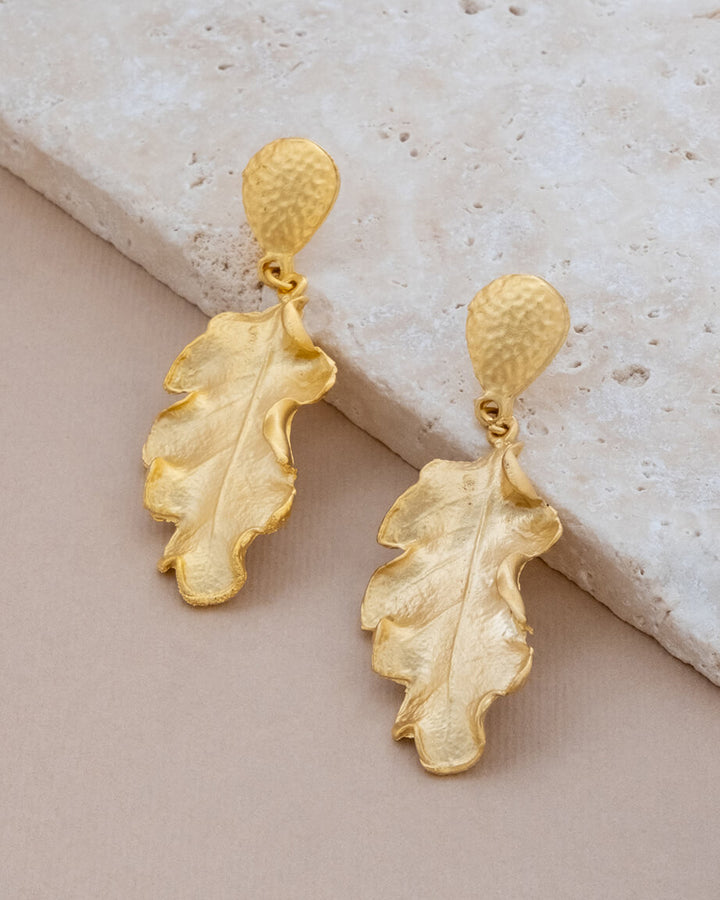 Tear Drop Leaf Earrings